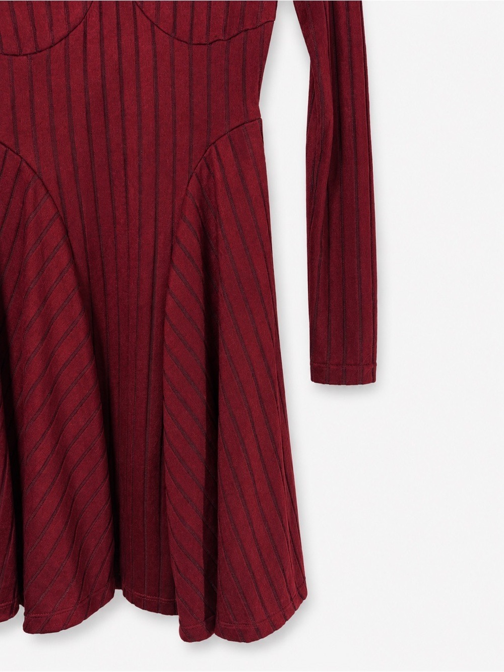 Halara Ribbed Knit V Neck Long Sleeve Fit & Flare Mini Dress XS NWT - Picture 7 of 9